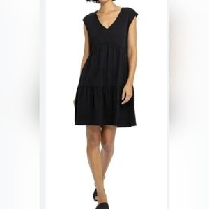 EUC Sanctuary Black V-Neck Tiered Women’s Dress - size L